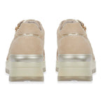 Ladies Dawlish Sports Luxe Sneakers With Lace-Up & Side Zip Closure (Size 7) - Beige