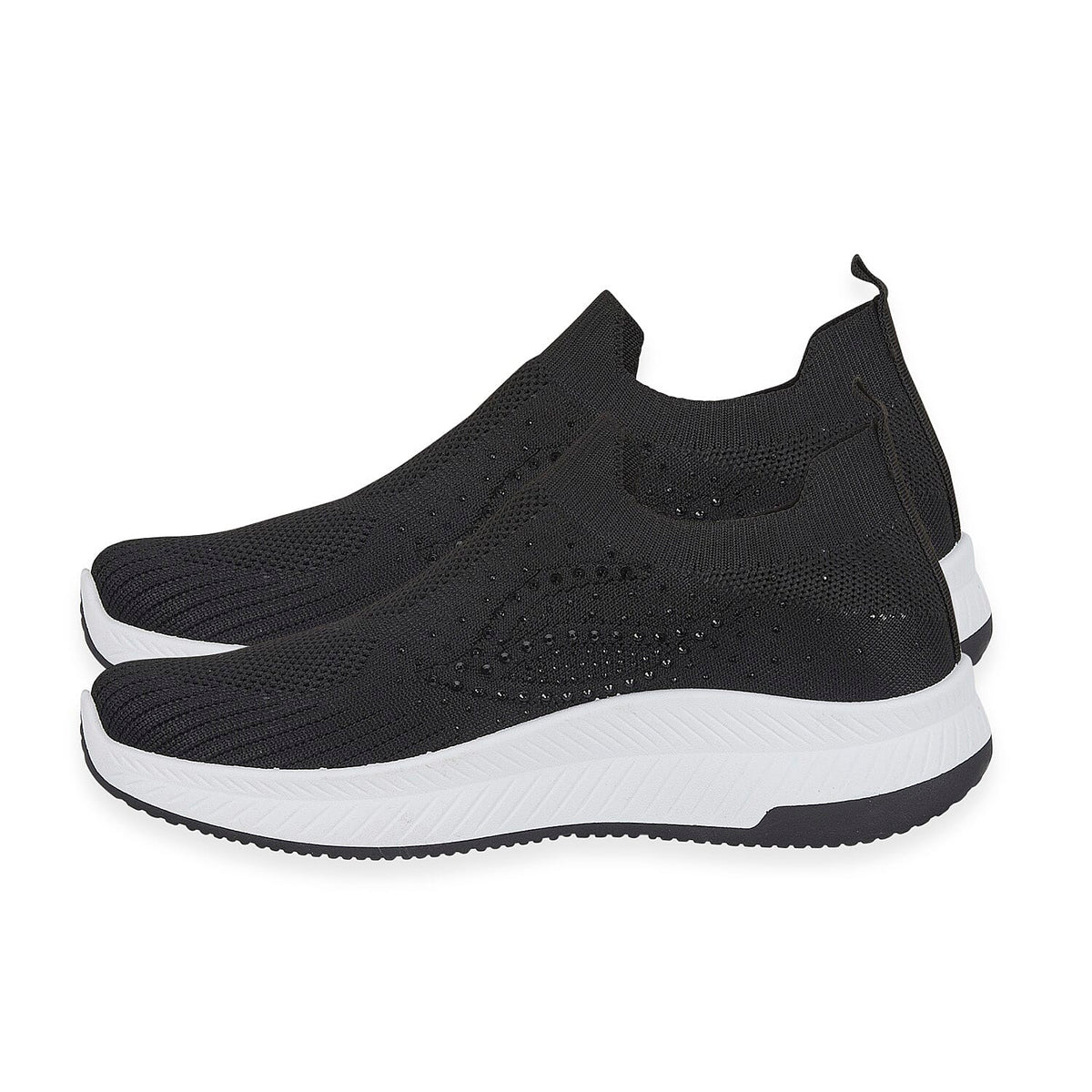 Negroni Ladies Lightweight Slip On Leisure Shoe With Decorative Diamantes (Size 7) - Black V32516437 1