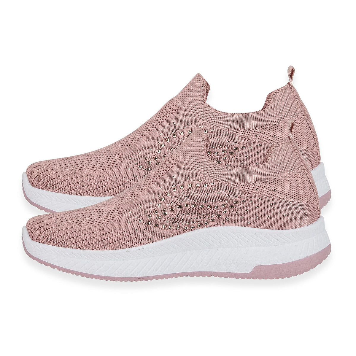 Negroni Ladies Lightweight Slip On Leisure Shoe With Decorative Diamantes (Size 7) - Pink V32515552 1