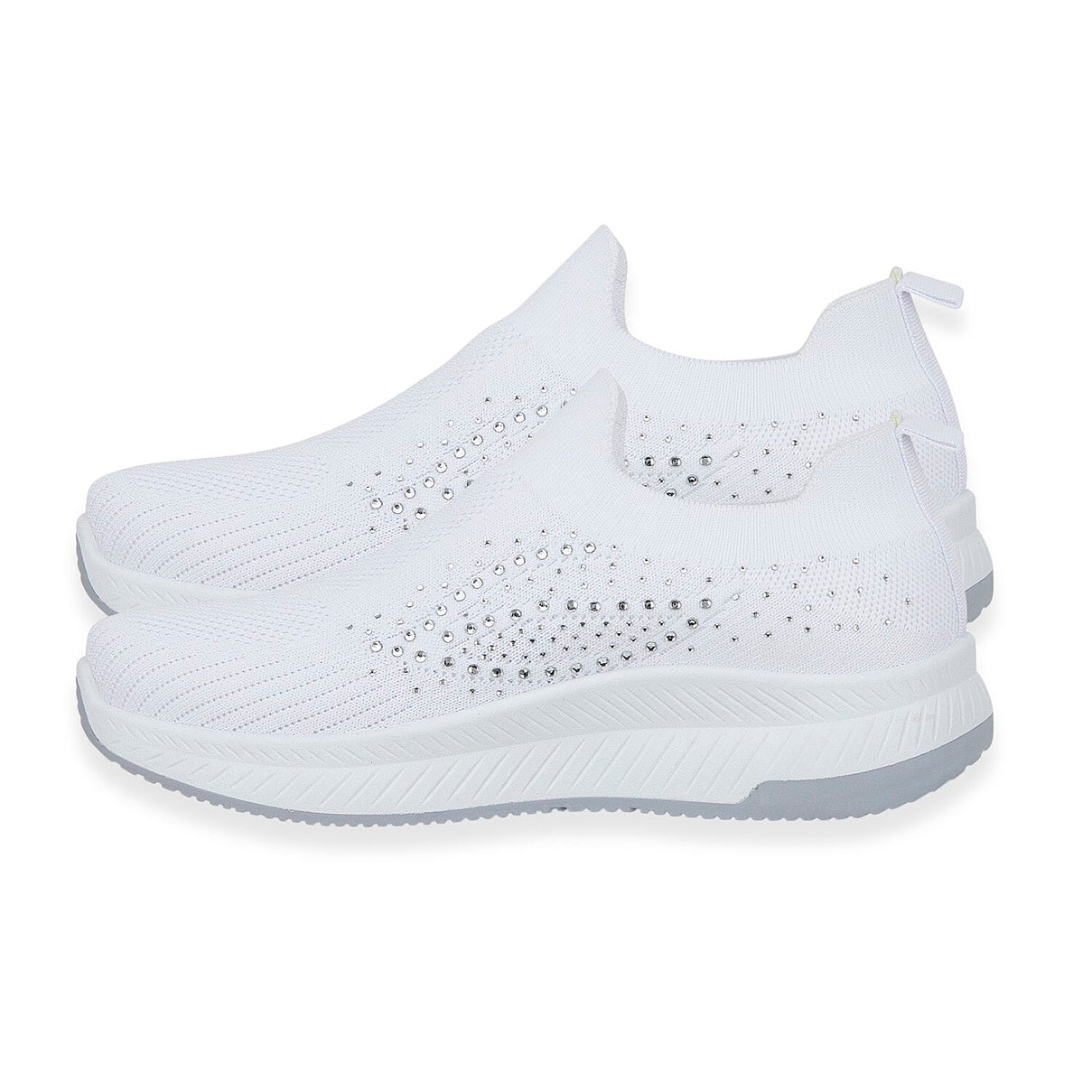 Negroni Ladies Lightweight Slip On Leisure Shoe With Decorative Diamantes (Size 7) - White V32521102 1
