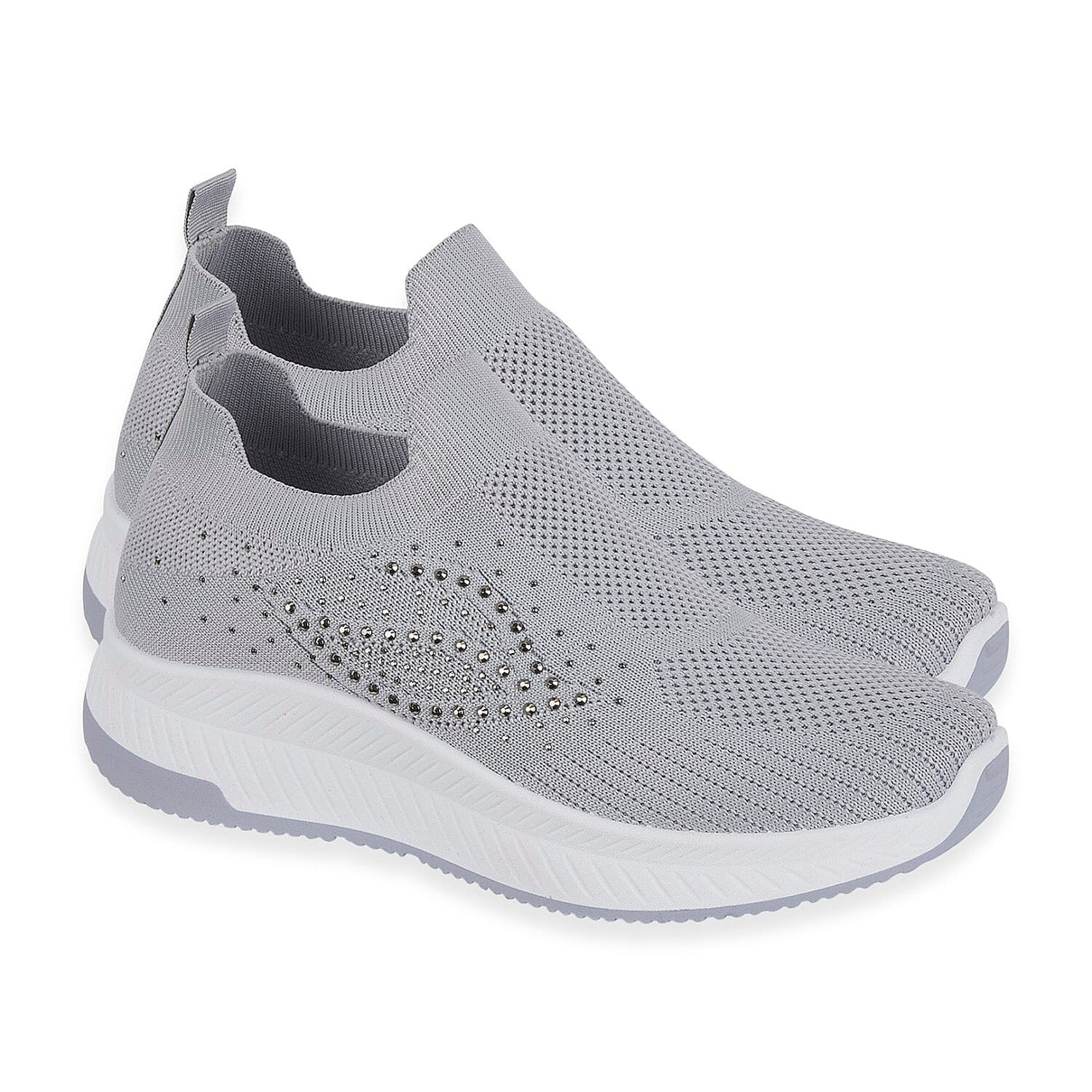 Negroni Ladies Lightweight Slip On Leisure Shoe With Decorative Diamantes (Size 8) - Grey V32492315 0