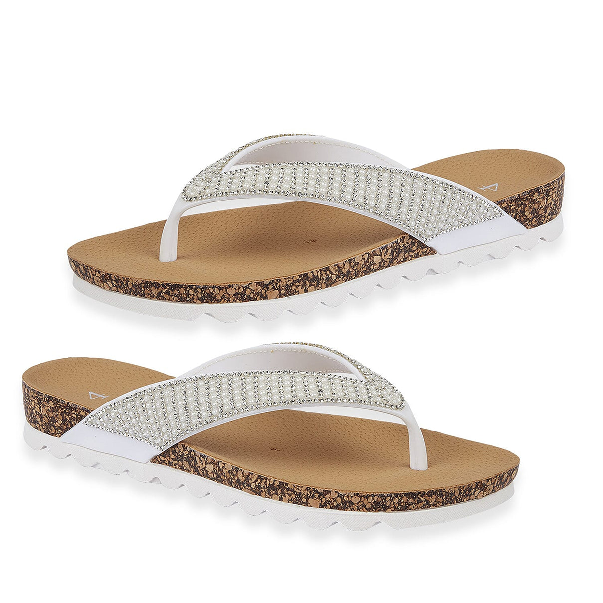 Sunset Comfortable Flip-Flop Sandals with Rhinestone Strap 8166433 0