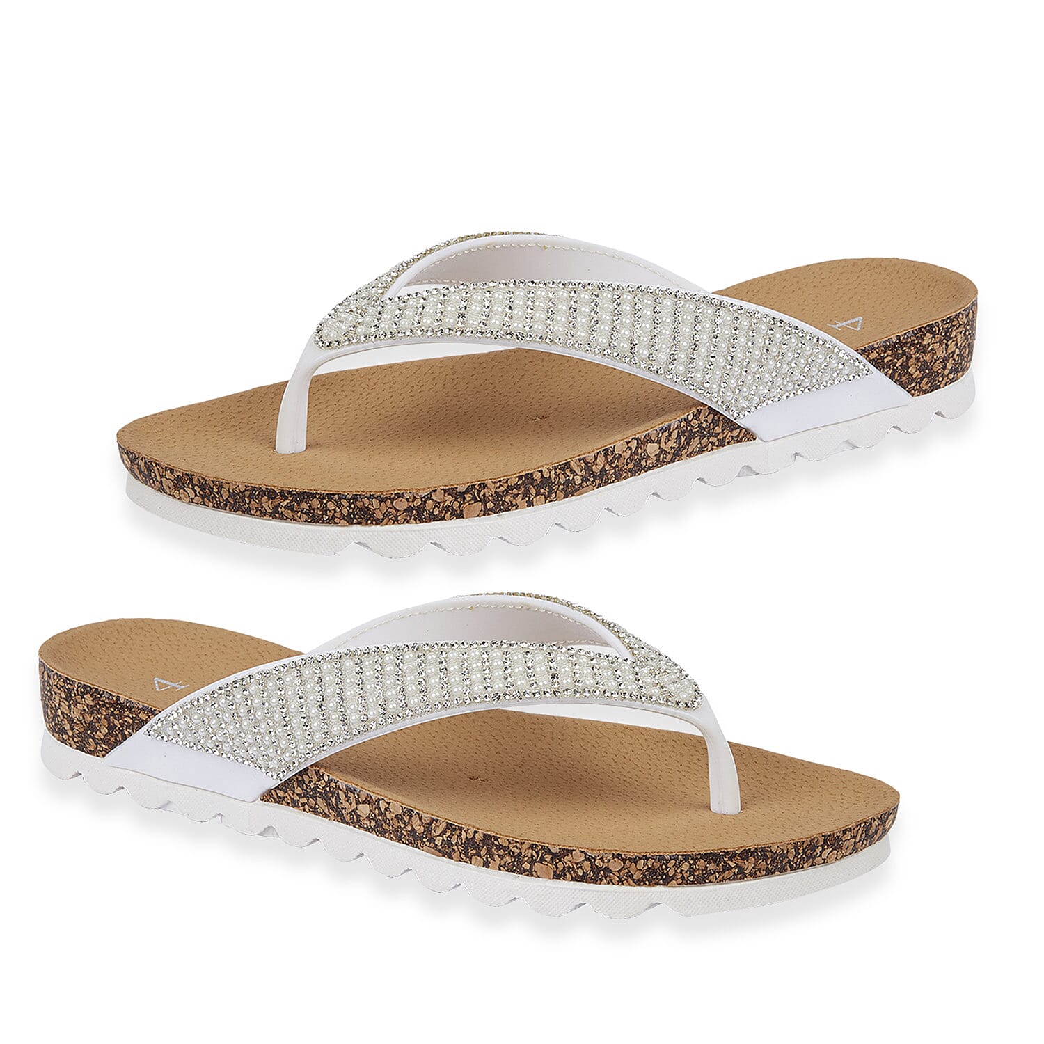 Sunset Comfortable Flip-Flop Sandals with Rhinestone Strap 8166433 0