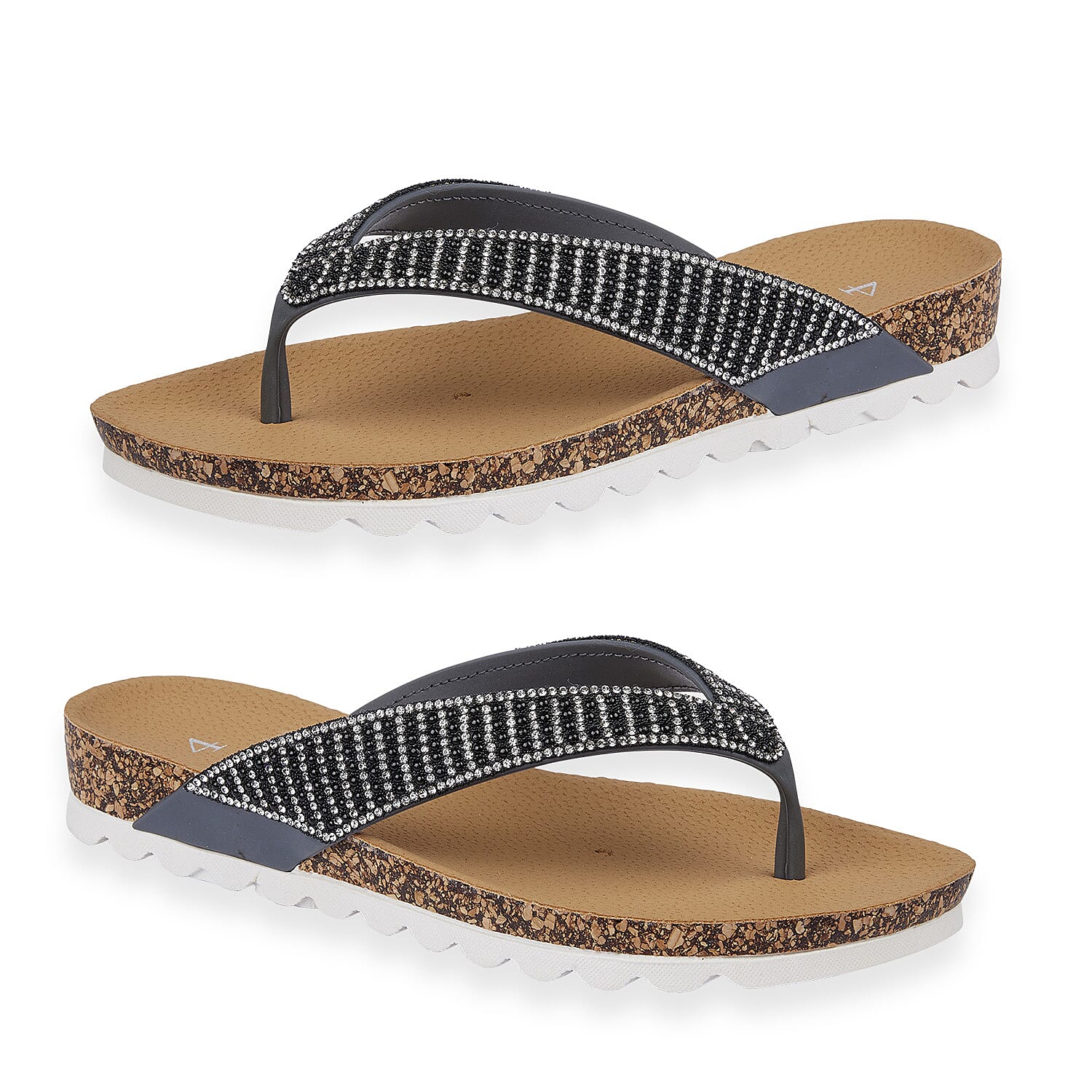 Sunset Comfortable Flip-Flop Sandals with Rhinestone Strap 8166429 0