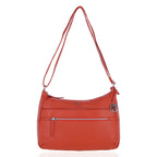 ONE TIME CLOSE OUT DEAL - Ashwood Meath Leather Handbag with Adjustable Shoulder Strap - Tangerine