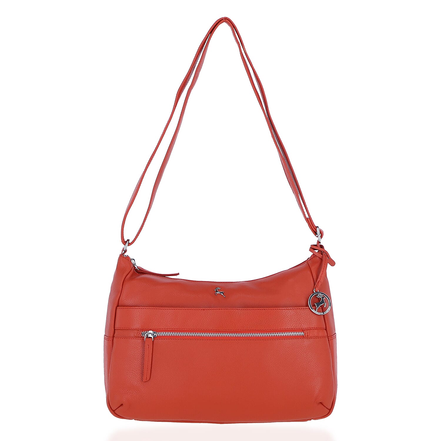 ONE TIME CLOSE OUT DEAL - Ashwood Meath Leather Handbag with Adjustable Shoulder Strap - Tangerine V32516065 0