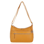 ONE TIME CLOSE OUT DEAL - Ashwood Meath Leather Handbag with Adjustable Shoulder Strap - Yellow