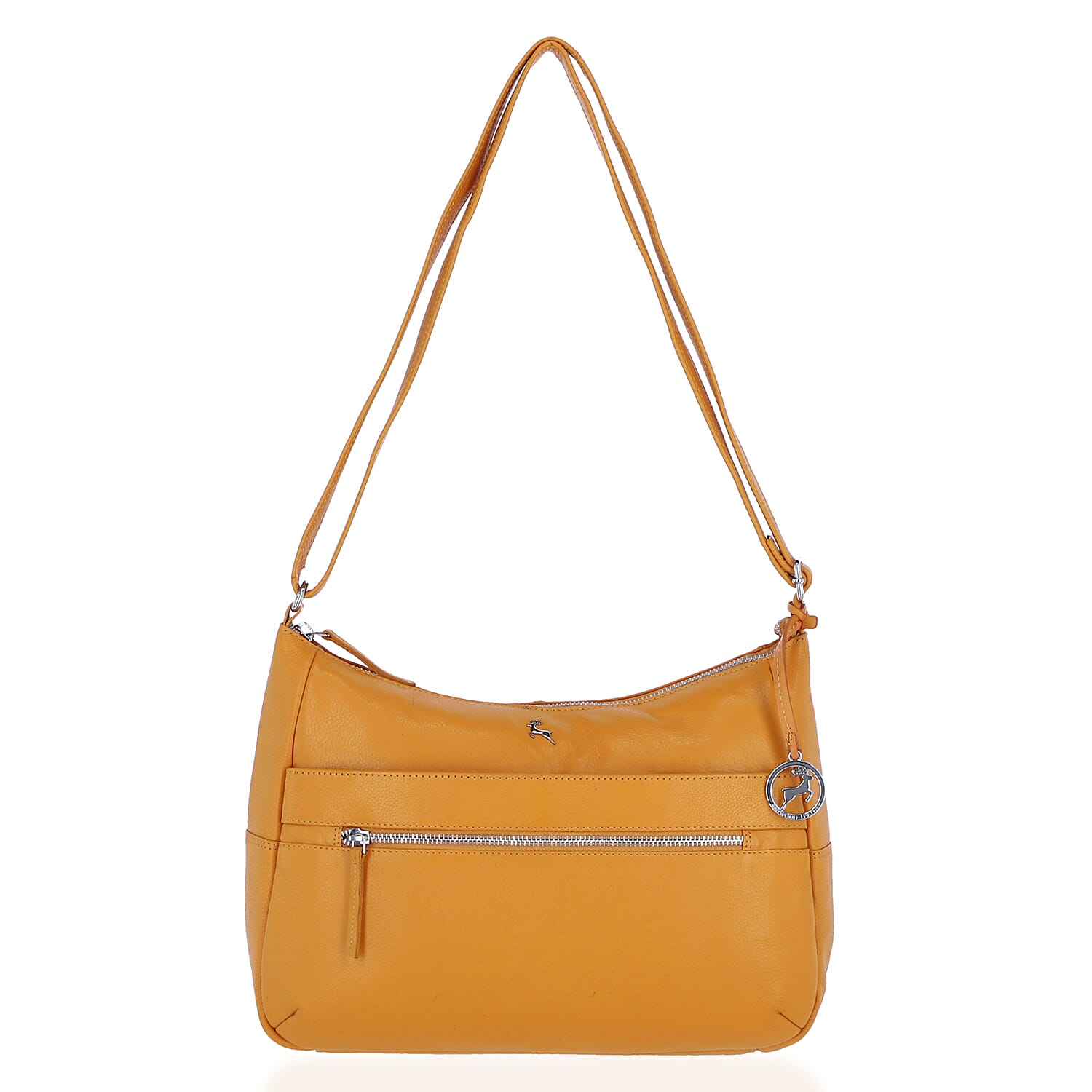 ONE TIME CLOSE OUT DEAL - Ashwood Meath Leather Handbag with Adjustable Shoulder Strap - Yellow V32525013 0