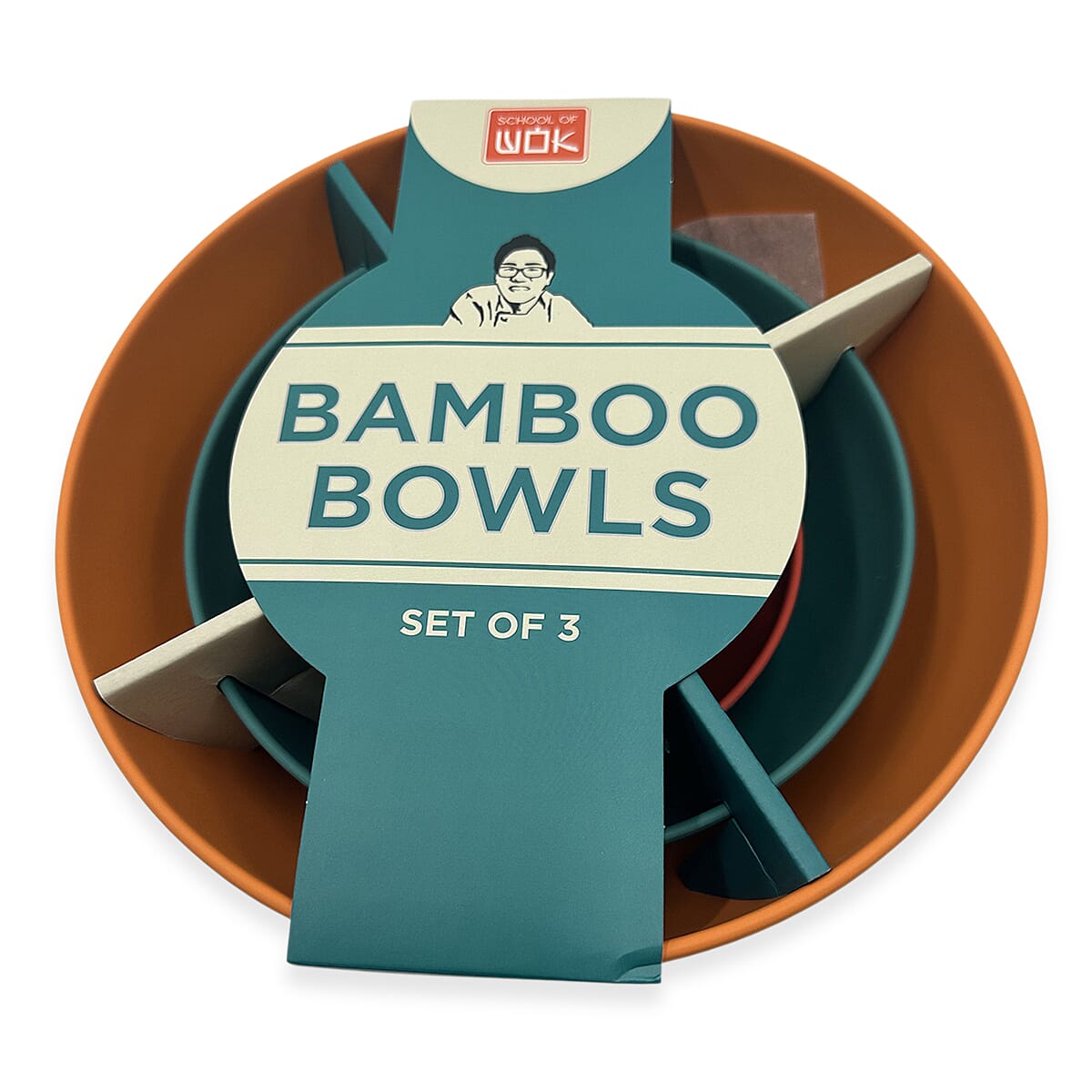 DEXAM School of Wok Set of 3 Bamboo Mixing Bowls - Multi Colour 8420727 0