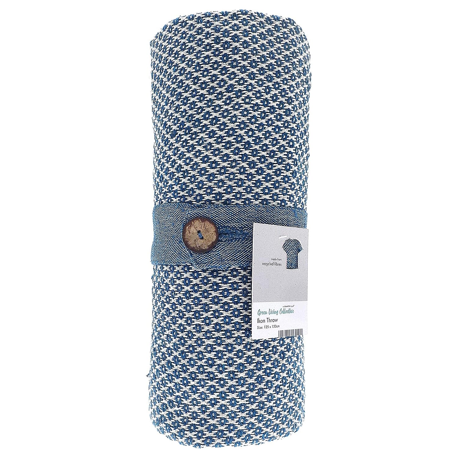 Ikon Recycled Cotton Blend Throw (150 x 125 cm) - Blue 8515359 0