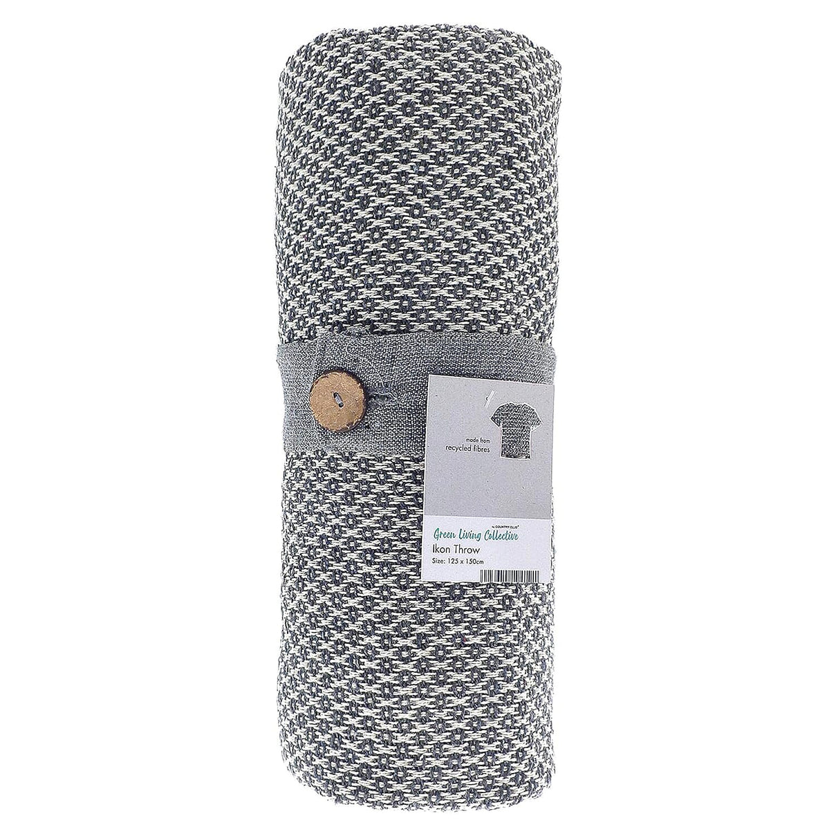 Ikon Recycled Cotton Blend Throw (150 x 125 cm) - Dark Grey V32513230 0
