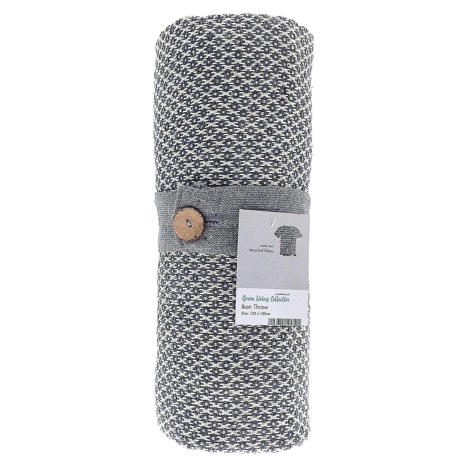 Ikon Recycled Cotton Blend Throw (150 x 125 cm) - Dark Grey V32513230 0