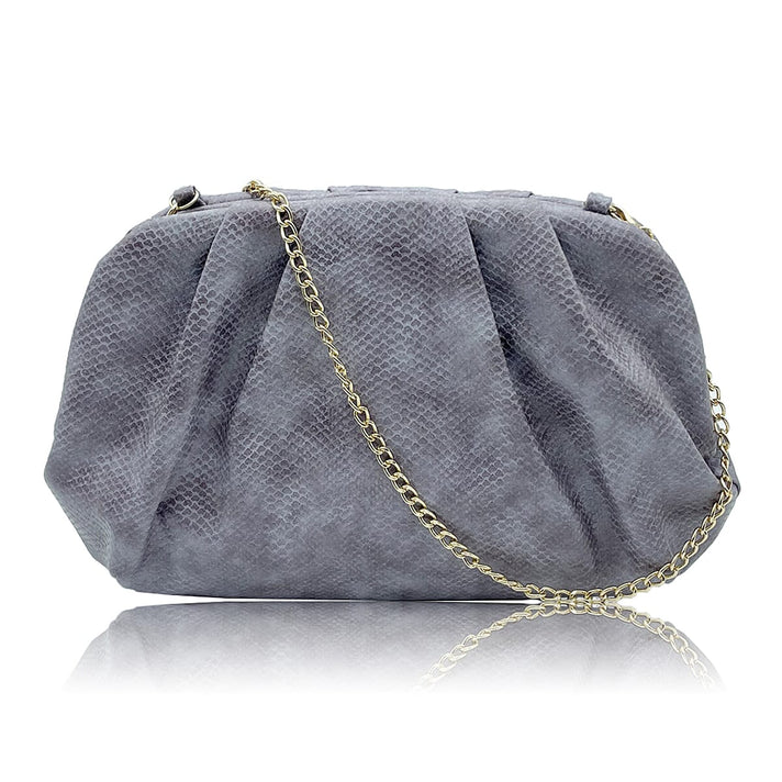 Soft Cloud Pouch Clutch Bag with Shoulder Chain Strap (115 Cm) - Mauve 8359809 1