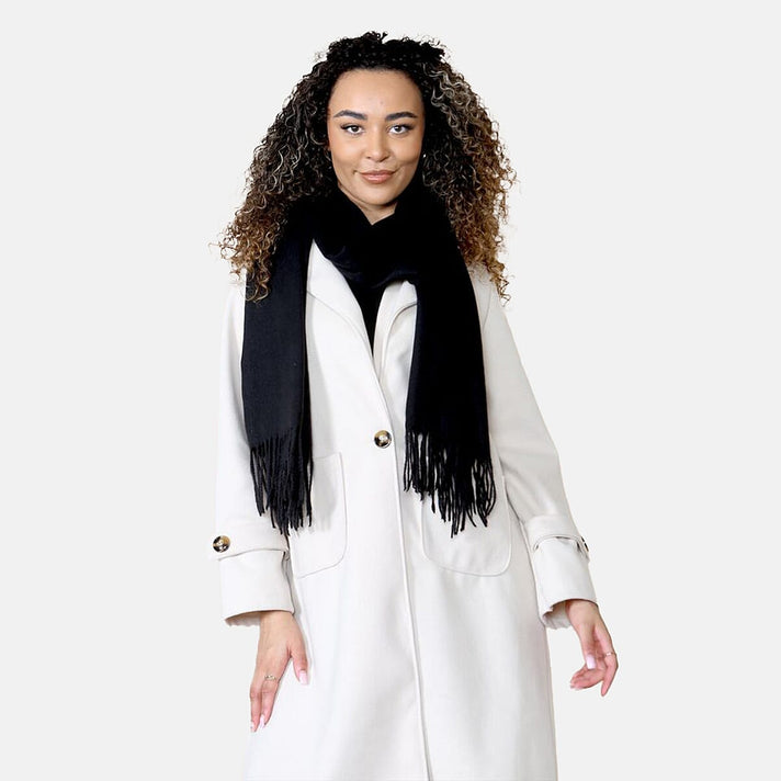 Heat Machine Scarf with Tassel (195 x 76 cm) - Black 8411646 1