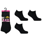 Ladies 6-Pack Ankle Liner Trainer Socks (UK 4-8) - Black & White