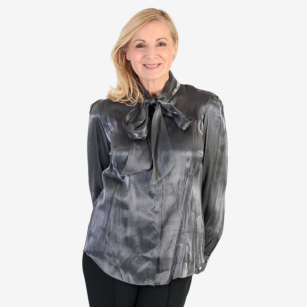 Best Seller Marina Kaneva Bow Tie Top (Size 8) - Silver V32360391 0
