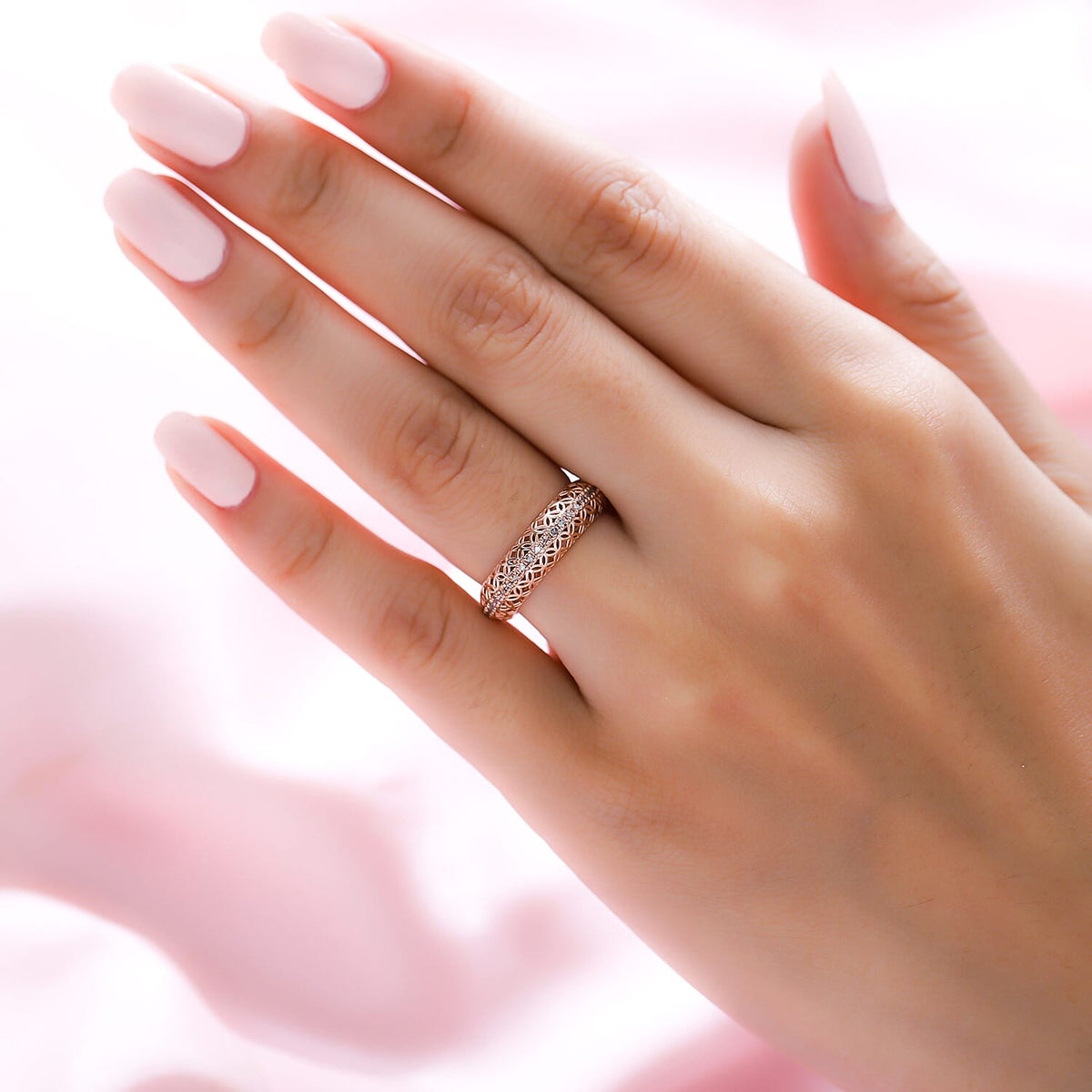 9K Rose Gold SGL Certified Natural Pink Diamond (I3) Ring 0.33 Ct. 7212715 2