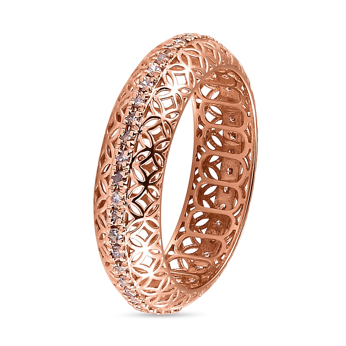 9K Rose Gold SGL Certified Natural Pink Diamond (I3) Ring 0.33 Ct. 7212715 3