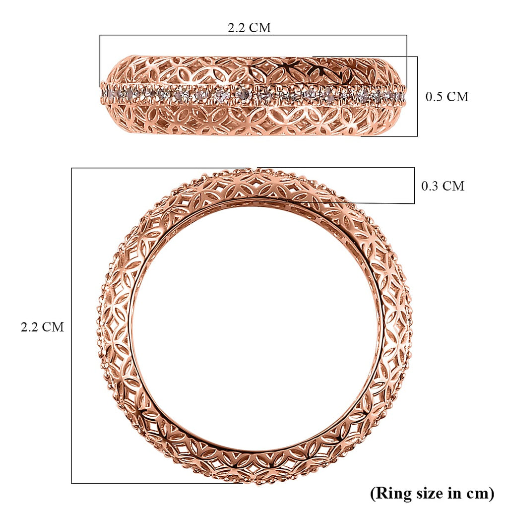 9K Rose Gold SGL Certified Natural Pink Diamond Ring 0.33 Ct.