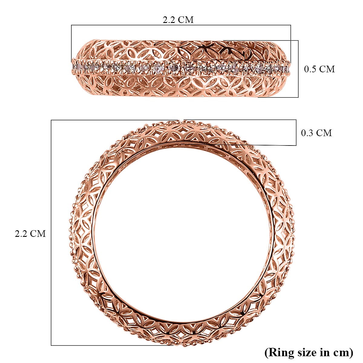 9K Rose Gold SGL Certified Natural Pink Diamond (I3) Ring 0.33 Ct. 7212715 4