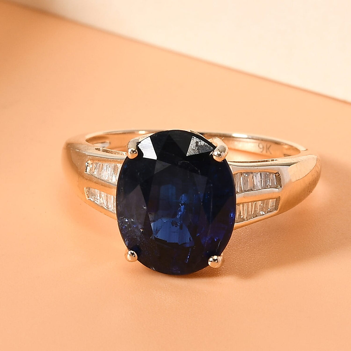 TLV - 9K Yellow Gold Kashmir Kyanite and Diamond Ring 4.80 Ct, Gold Wt 2.27 Gms. 7303110 2