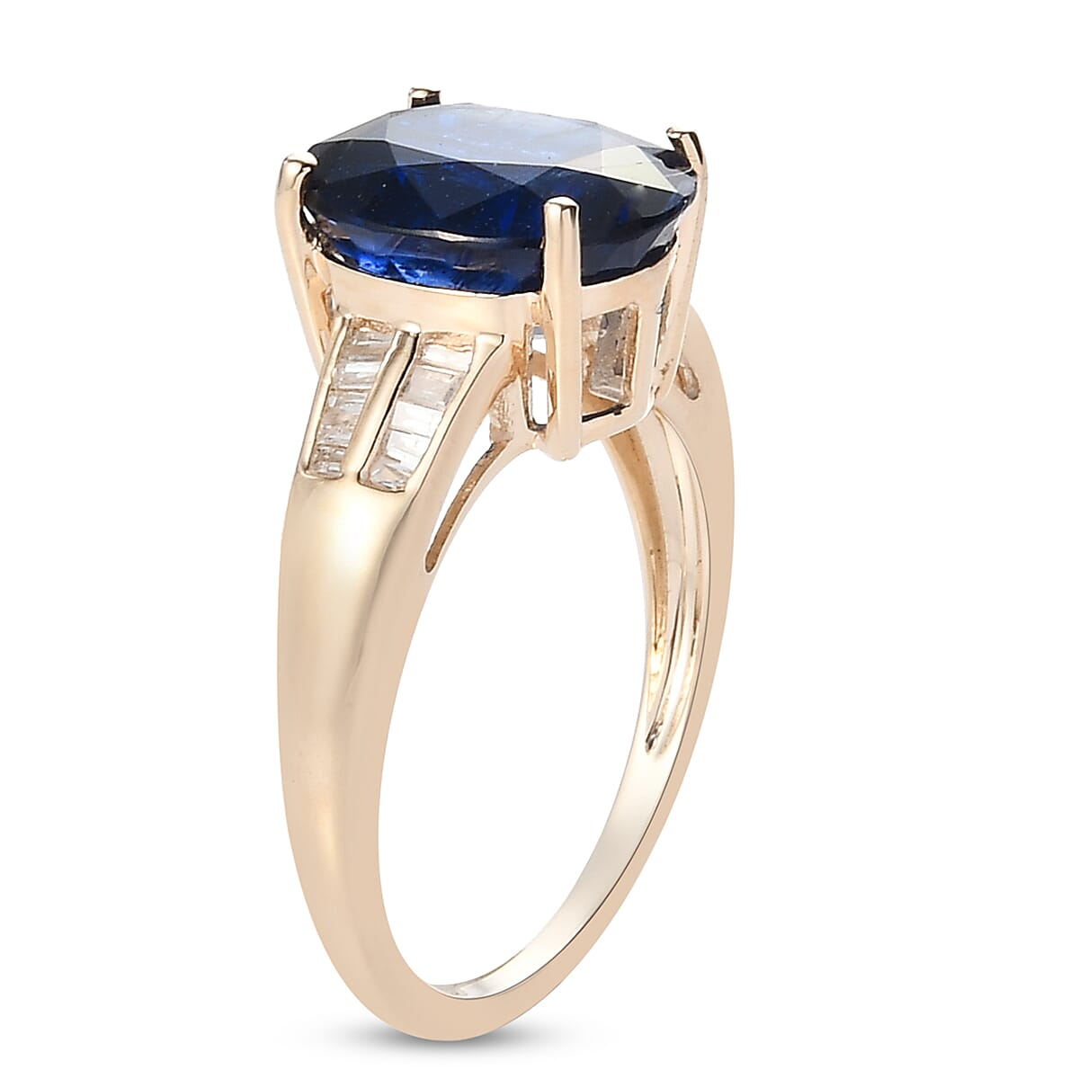 TLV - 9K Yellow Gold Kashmir Kyanite and Diamond Ring 4.80 Ct, Gold Wt 2.27 Gms. 7303110 4