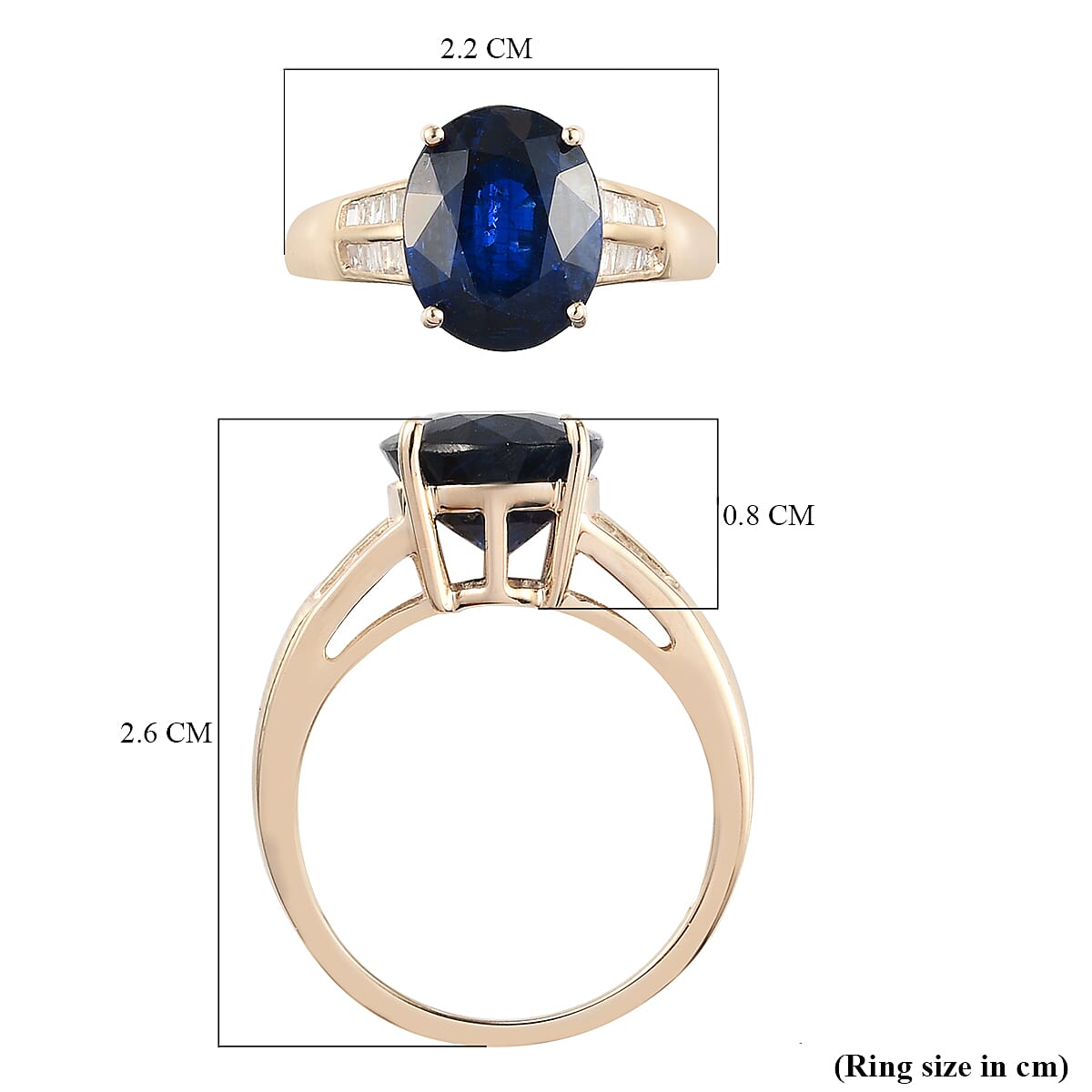 TLV - 9K Yellow Gold Kashmir Kyanite and Diamond Ring 4.80 Ct, Gold Wt 2.27 Gms. 7303110 6