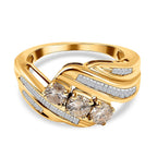 NY CloseOut - 9K Yellow Gold (I1-G-H) Diamond Ring 1.01 Ct. Size N