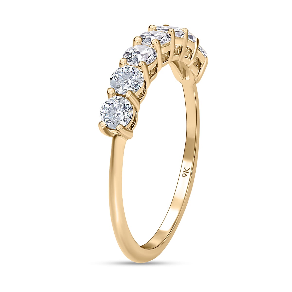The Definitive 9K Gold Moissanite 7 Stone Band Ring 7490266 8