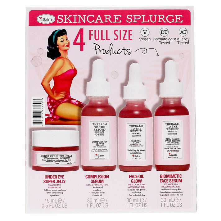 TheBalm To The Rescue Skincare Splurge 4Pc Set Includes- Under Eye Super Jelly, Face Oil, Complexion &amp; Biomimetic Face Serum 8532042 1
