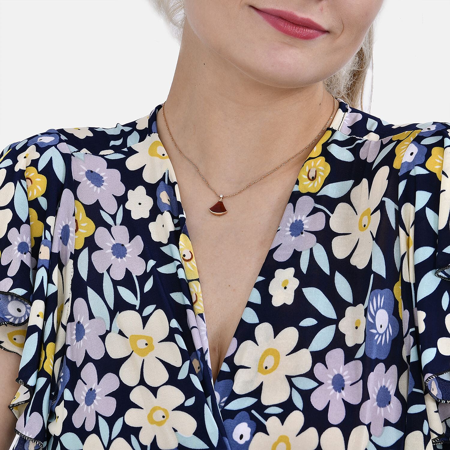 LA MAREY Floral Pattern Smocked Waist Jumpsuit with Flutter Sleeve (16 to 20) - Yellow &amp; Purple 7690124 3