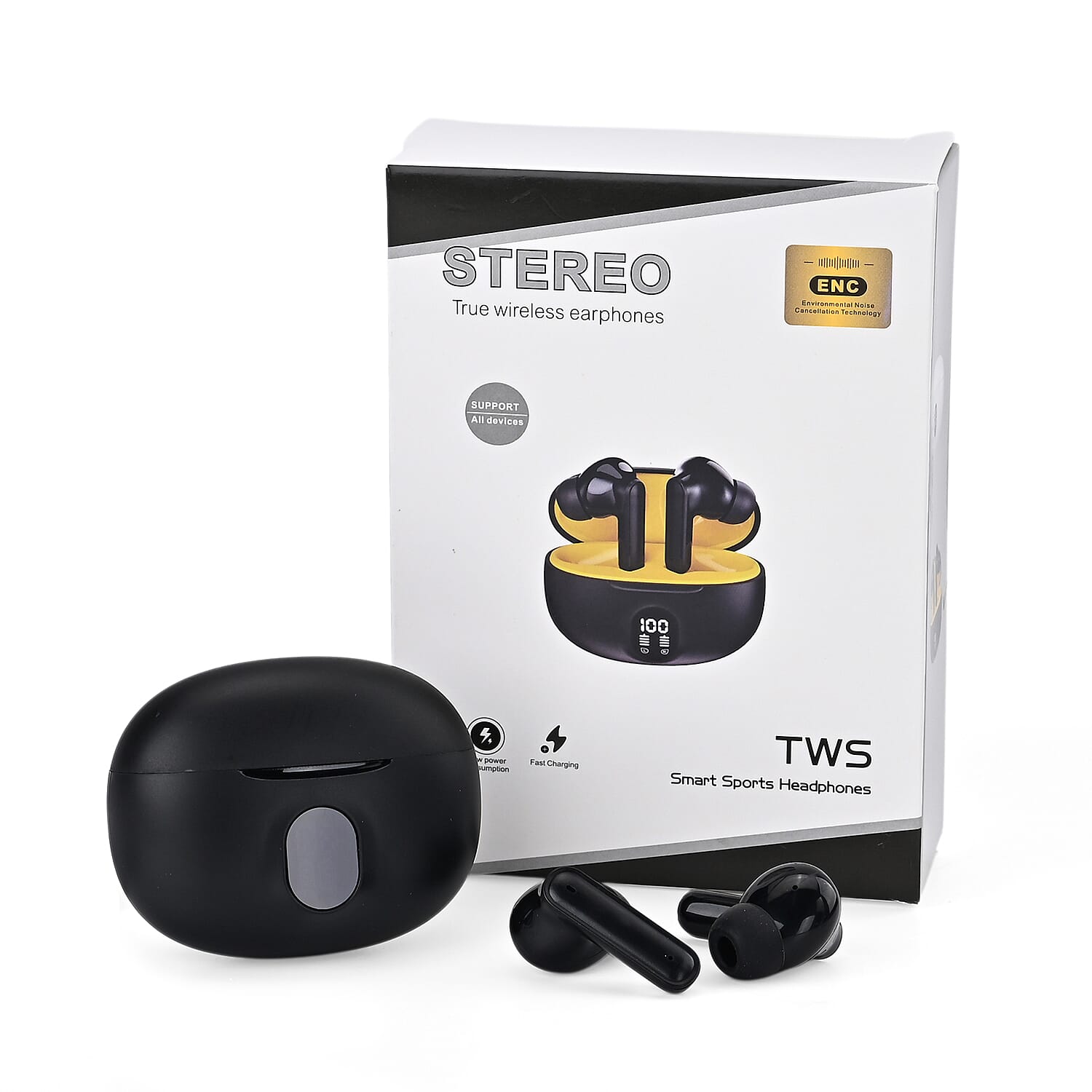 TWS True Wireless Earbuds - 200mAh Charging Case &amp; 3-4 Hour Playtime - Black 8350779 0