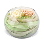 Fresh Dried Arrangement in Glass Bowl Sola Thai Rose - Light Orange