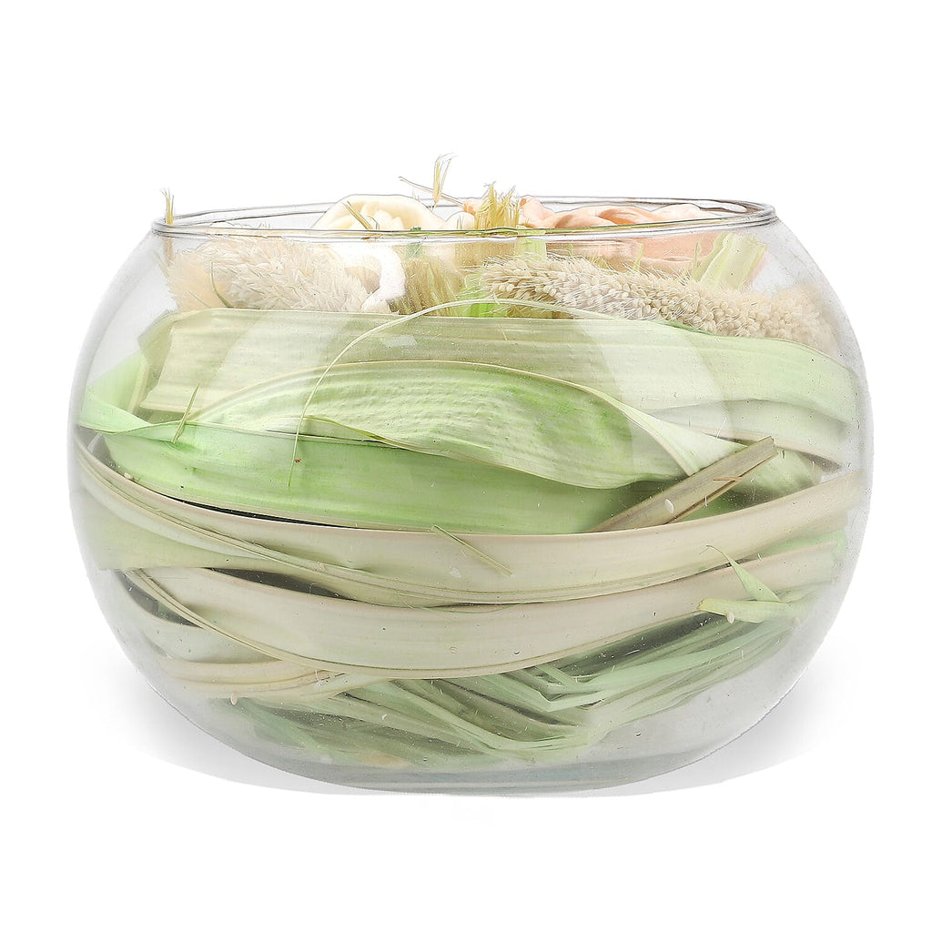 Fresh Dried Arrangement in Glass Bowl Sola Thai Rose - Light Orange