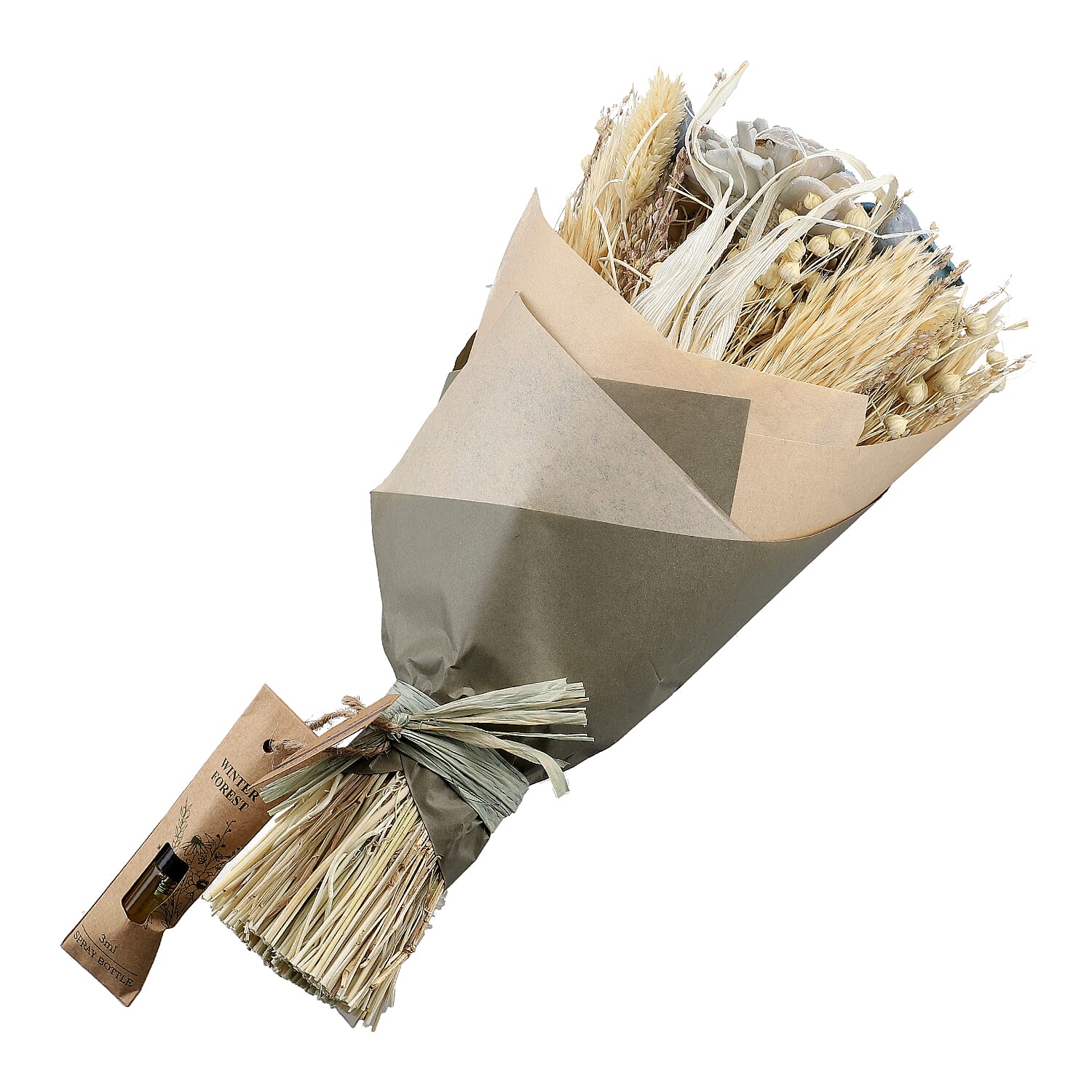Hand Tied Small Round Bouquet With Spray Bottle - Blue and Blue 7383908 0