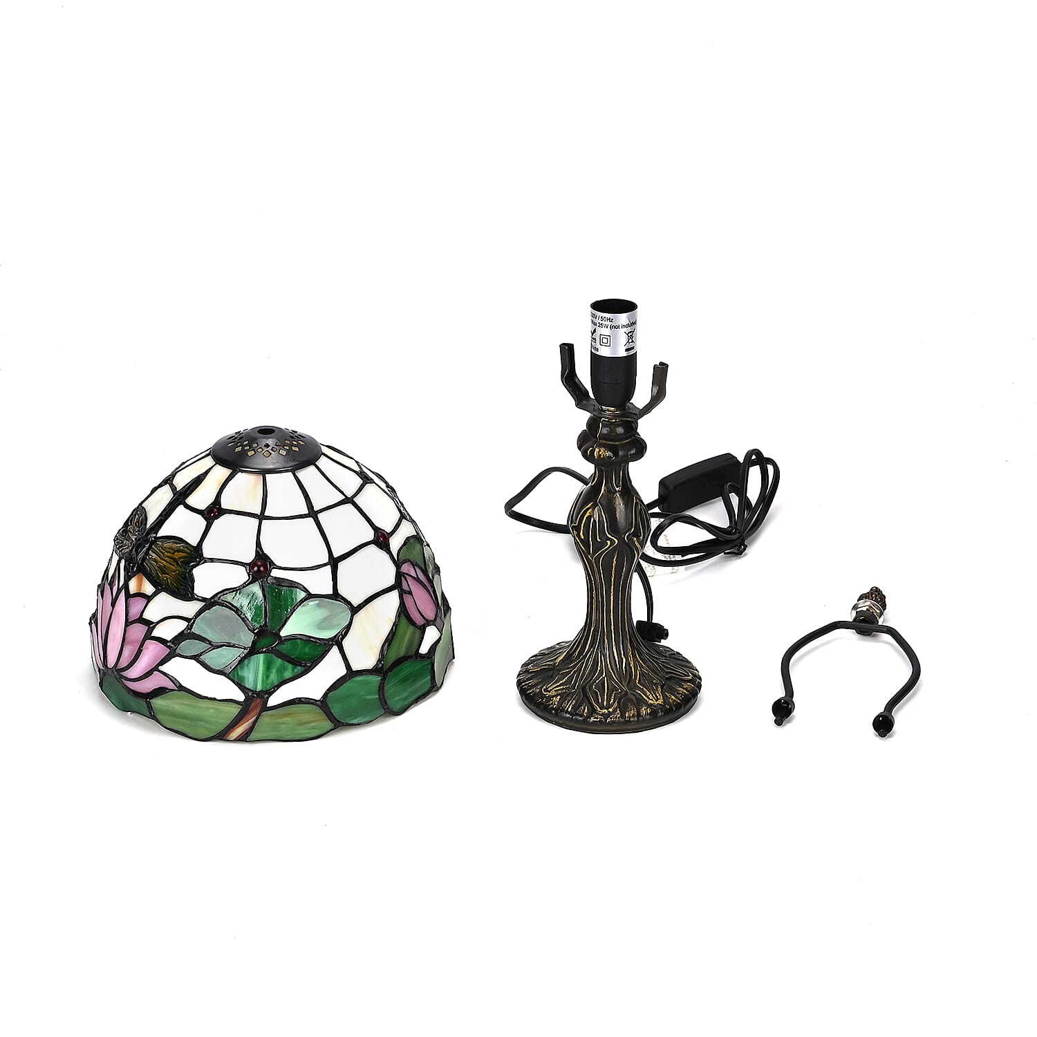 Handmade Tiffany-Stained Glass Table Lamp -  Lotus 7841264 12