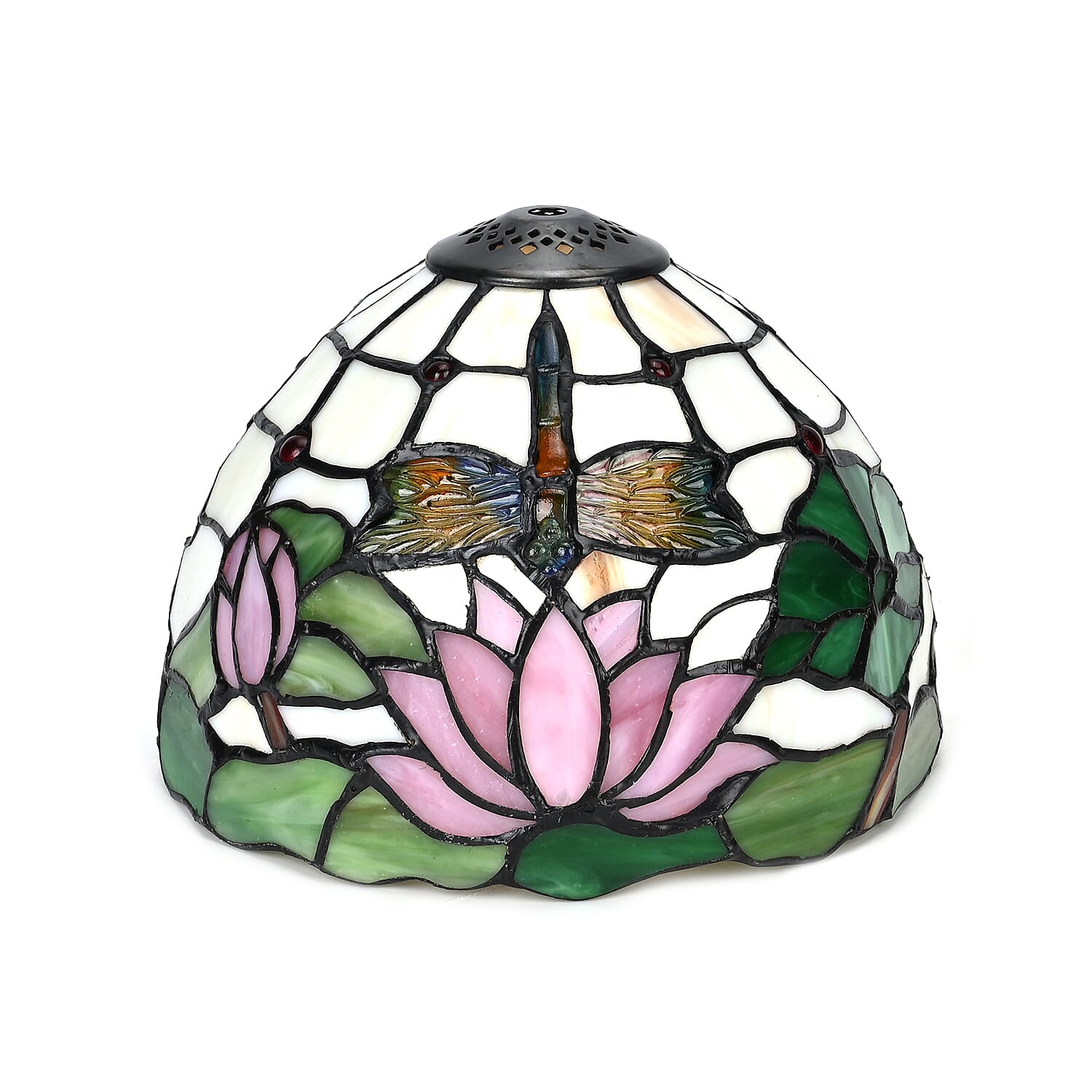 Handmade Tiffany-Stained Glass Table Lamp -  Lotus 7841264 13