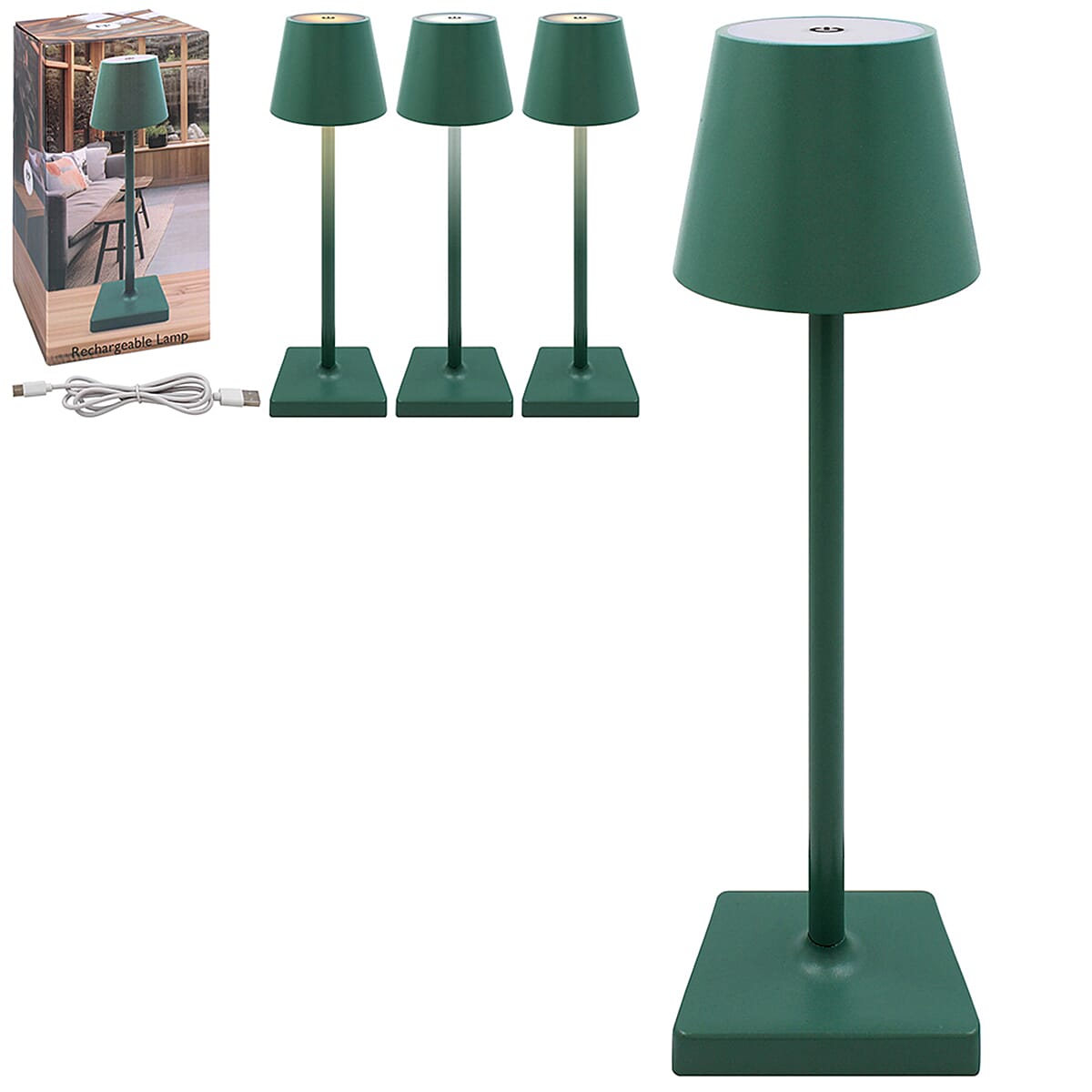 Rechargeable Touch Table Lamp - Green 7771854 0