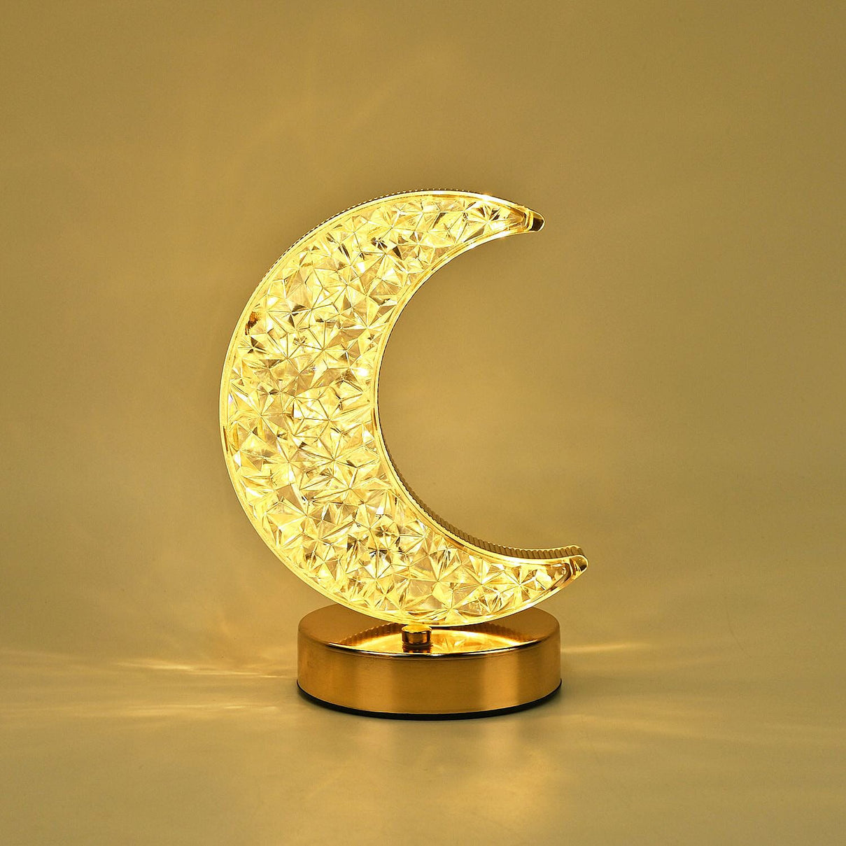 Touch Moon - Shaped Crystal Table Lamp - Gold 7645449 3