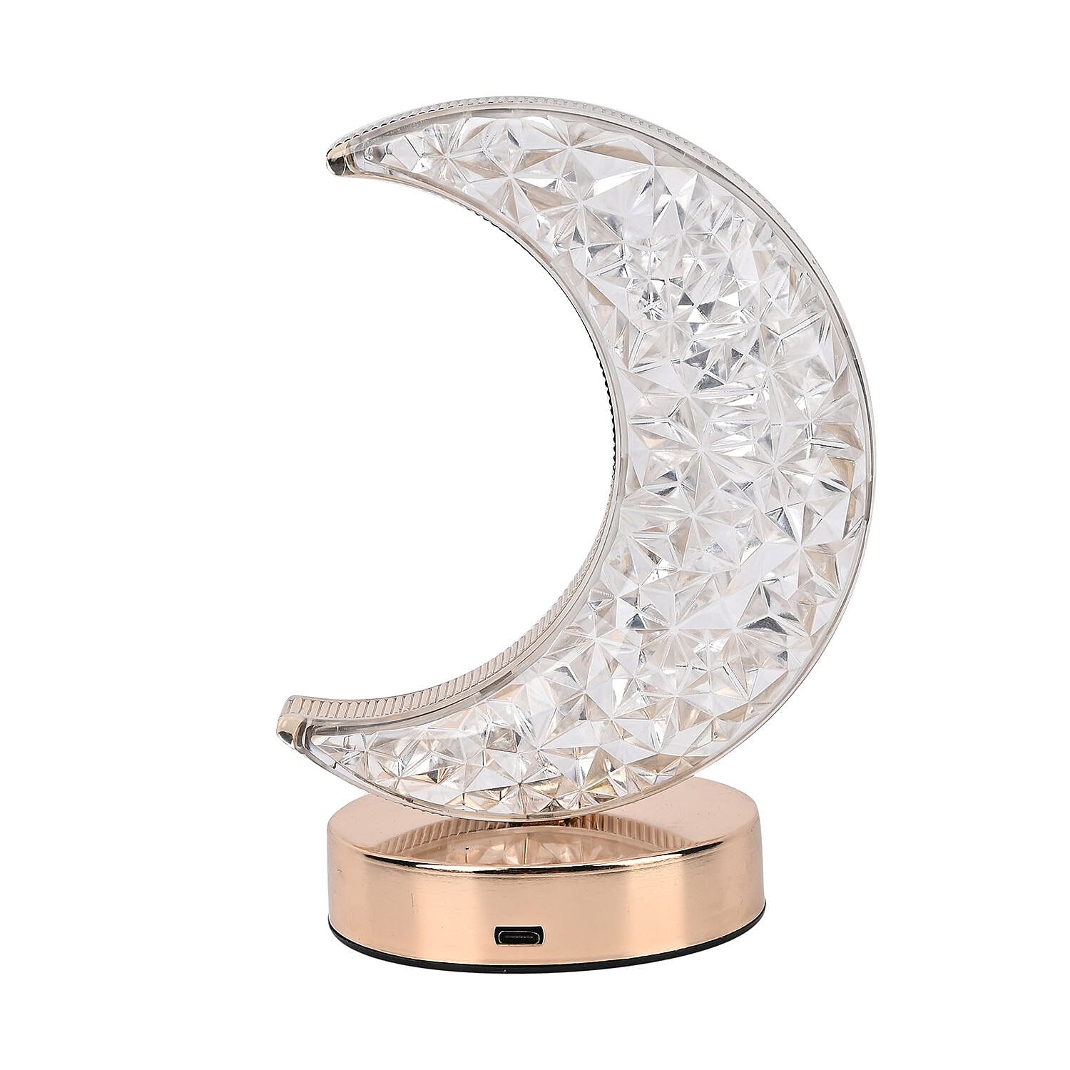 Touch Moon - Shaped Crystal Table Lamp - Gold 7645449 4