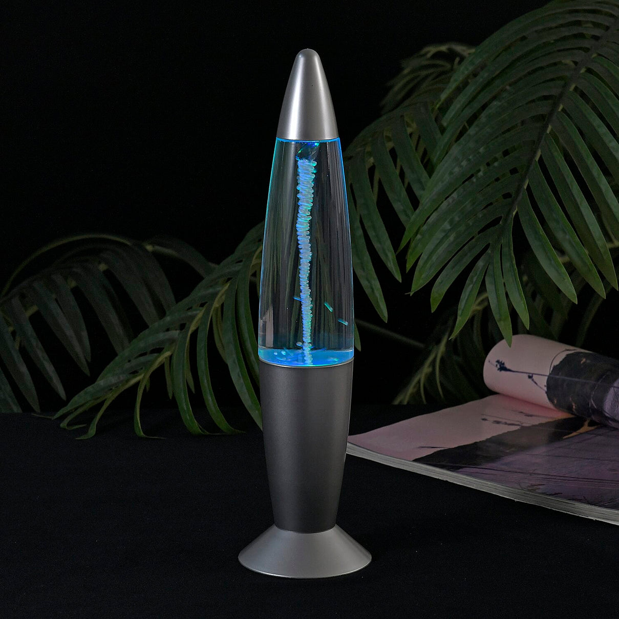 LED TORNADO Colour Changing Table Lamp (3 AAA Battery, Not Incl) - Silver 7683646 1