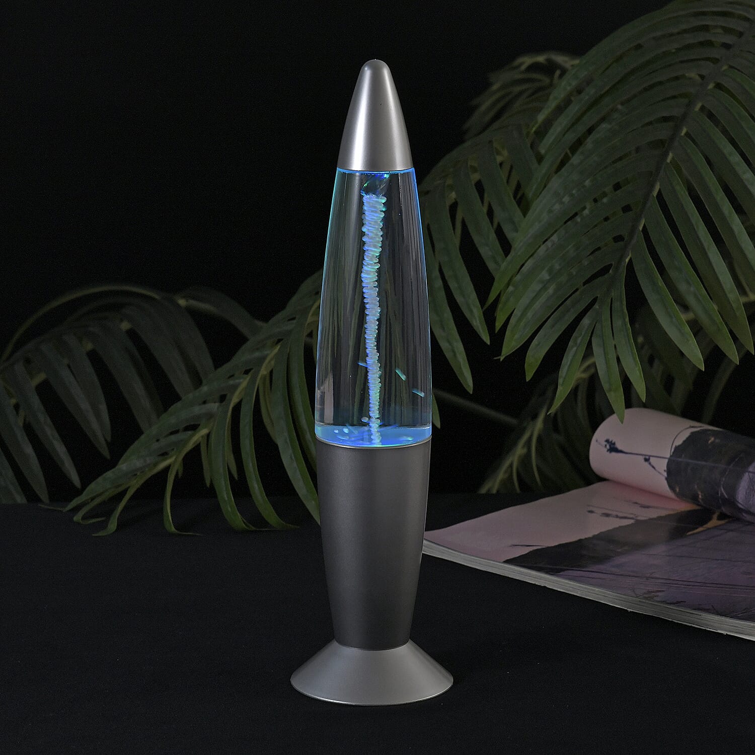 LED TORNADO Colour Changing Table Lamp (3 AAA Battery, Not Incl) - Silver 7683646 1