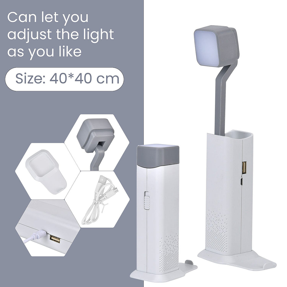 Multifunction Telescopic Table Lamp with 3 Brightness Settings - White 7677325 6