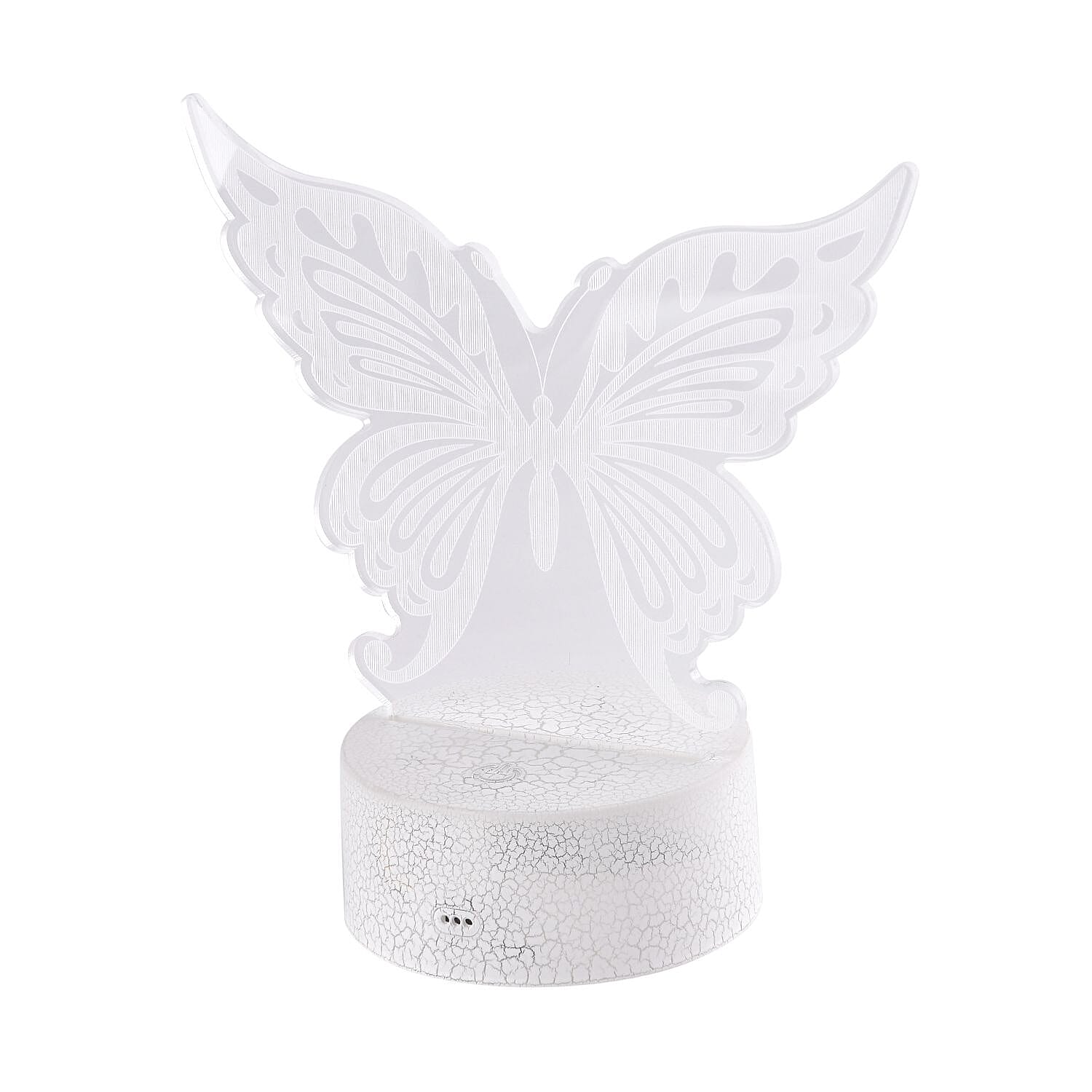 3D LED Butterfly Night Lamp With Remote Control (3xAA Battery, Not Included) 7545968 0
