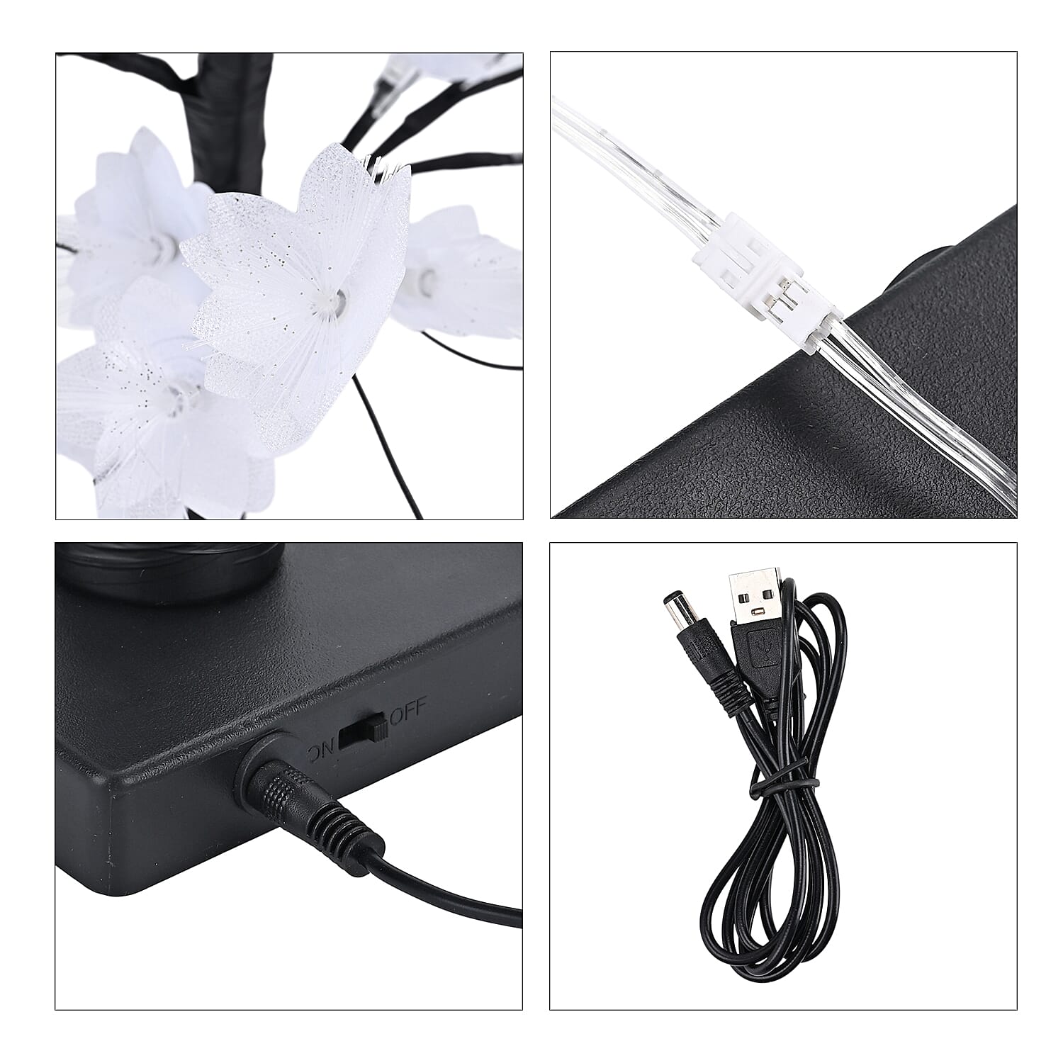 Warm Light Maple Tree with Timer - USB - White 8197350 7