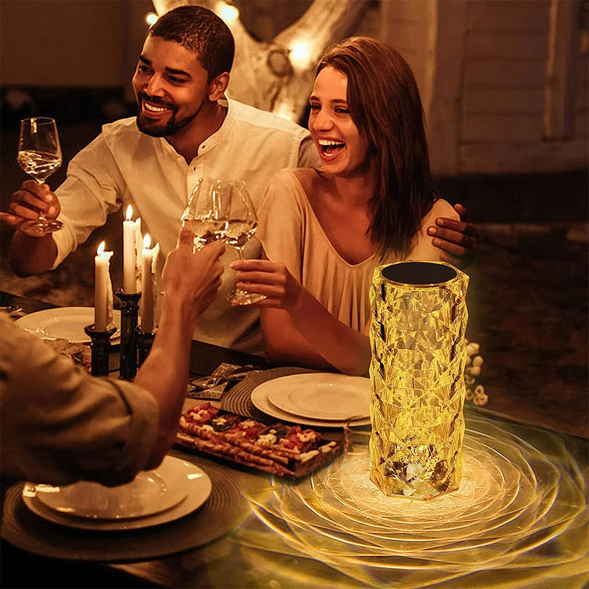 USB Rechargeable Touch Sensor Table Lamp with Remote (Battery 800mAh) - Crystal V32354419 2
