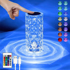 USB Rechargeable Touch Sensor Table Lamp with Remote (Battery 800mAh) - Crystal