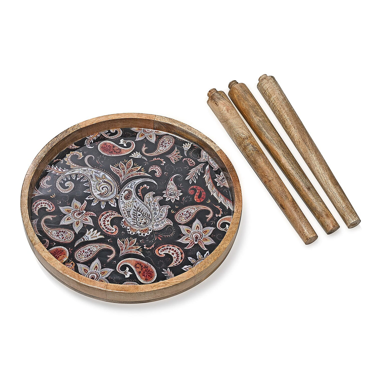Mango Wood Enamelled Coffee Table (Size 45 x 45 cm) Flat Packed - Black 8194231 6