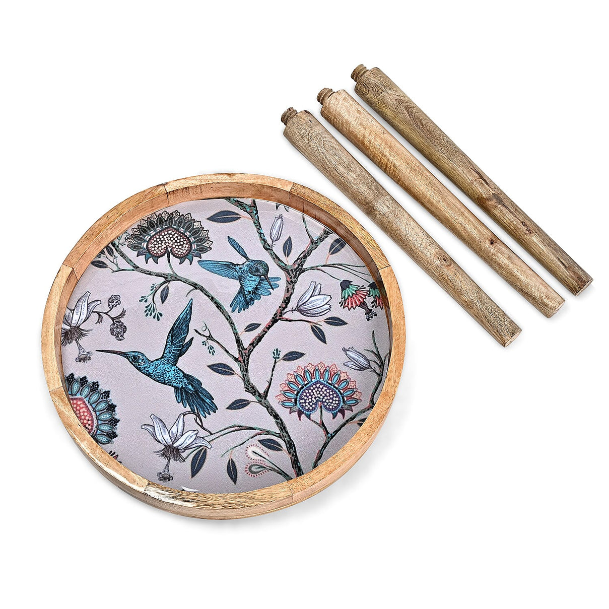 Mango Wood Enamelled Coffee Table (Size 45 x 45 cm) Flat Packed - Blue 8194234 6