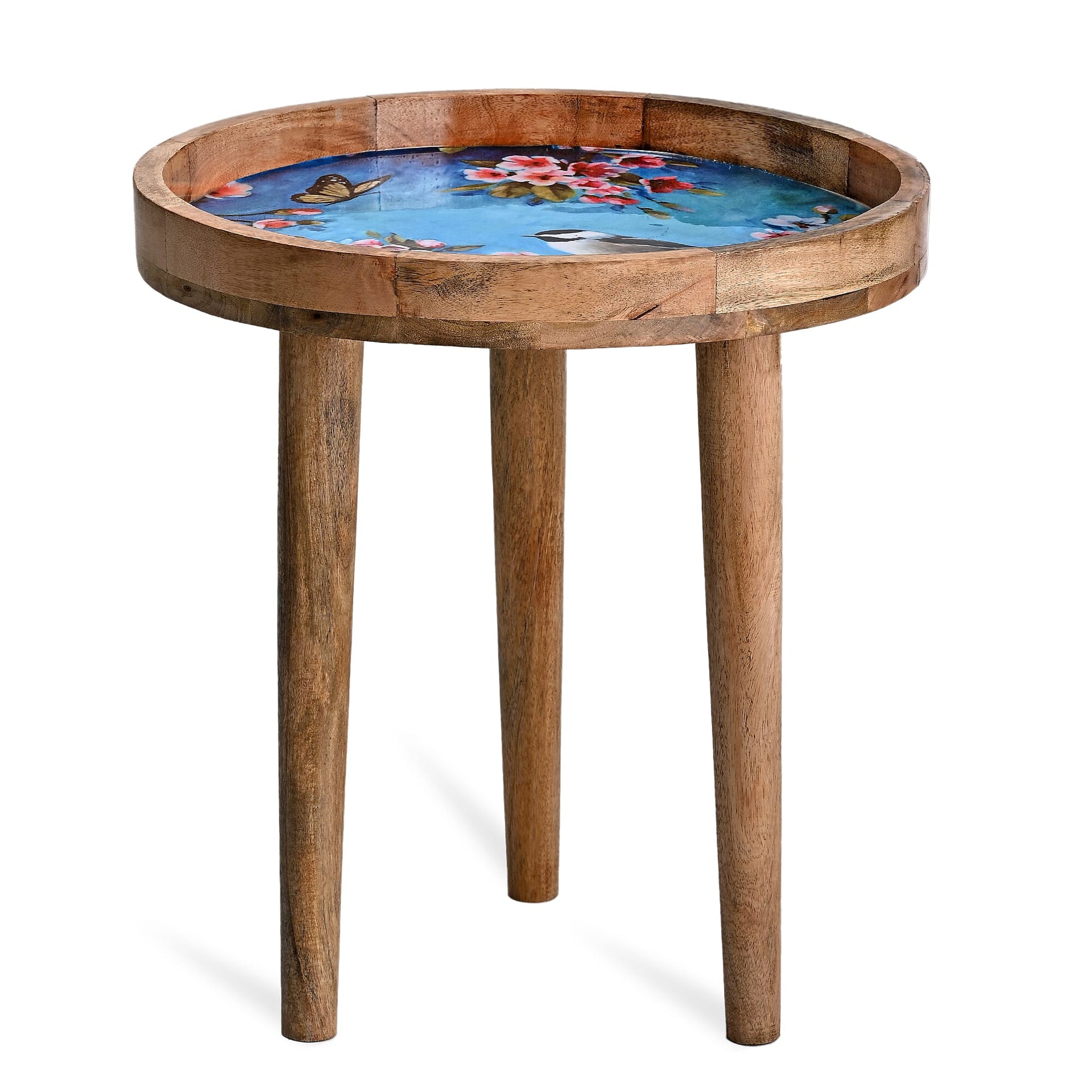 Mango Wood Enamelled Coffee Table (Size 45 x 45 cm) Flat Packed - Multi Colour 8170536 0